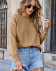 Milatrix Shoulder Pullover Solid Sweater