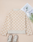 Checker Sherpa Corduroy Patchwork Zip-Up Jacket