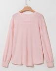 Talinia Shoulder Loose Blouse Long Sleeve Top