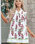 Halo Sleeve Loose Floral Dress