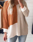 Colorblock Knit V-Neck Sweater