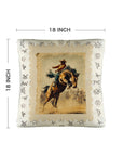 Baha Ranch Vintage Rodeo Stamp Throw Pillow Made in America