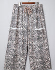 Plus Size Leopard Patch Pocket Drawstring Pants