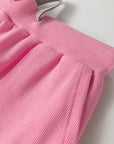 Solid V-Neck Tee and Drawstring Pants Set