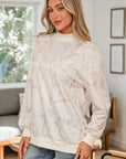 Camo Mock Neck Baggy Sweatshirt