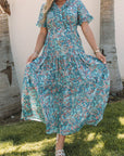 Aila Boho Holiday Ruffle Tiered Maxi Dress