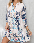 Chandler Bracelet Sleeve Buttoned Mini Dress