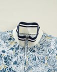 Floral Stripe Patchwork Collared Short Sleeve Mini Dress