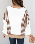 Zyla Contrast Stitching Oversize Sweatshirt