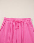 Solid Collared Top and Central Seam Pants Set