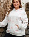 Plus Size Floral Long Sleeve Hoodie