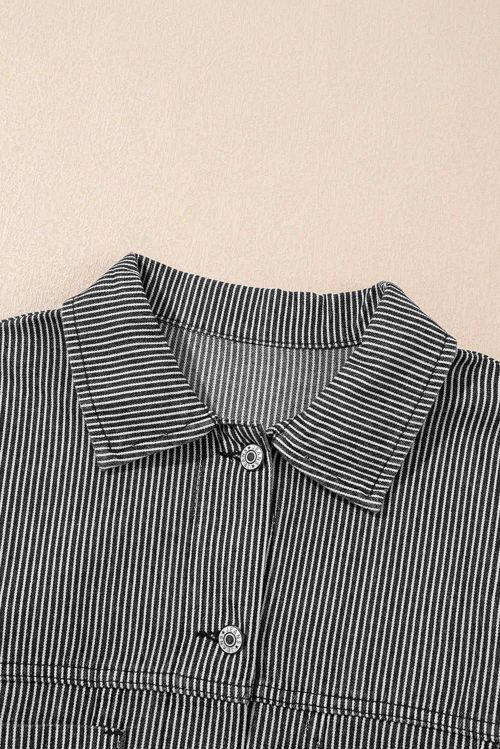 Stripe Denim Chest Pocket Oversize Jacket
