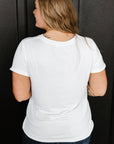 Plus Size Solid Rolled Short Sleeve T-Shirt