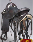 HILASON Western Horse Saddle American Leather Treeless Trail Pleasure | Barrel for Horses