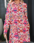 Floral Collared Long Sleeve Mini Dress