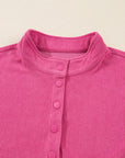 Solid Corduroy Pullover and Drawstring Pants Set