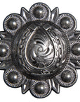 Western Screw Back Concho 1.5 In Horseshoe Ant. Silver Saddle Cowgirl
