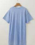 Flower Patchwork Mineral Wash Mini T-Shirt Dress