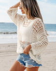 Francesca Hollow Out Knit Bracelet Sleeve Sweater