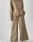 Textured Top and Pants Set