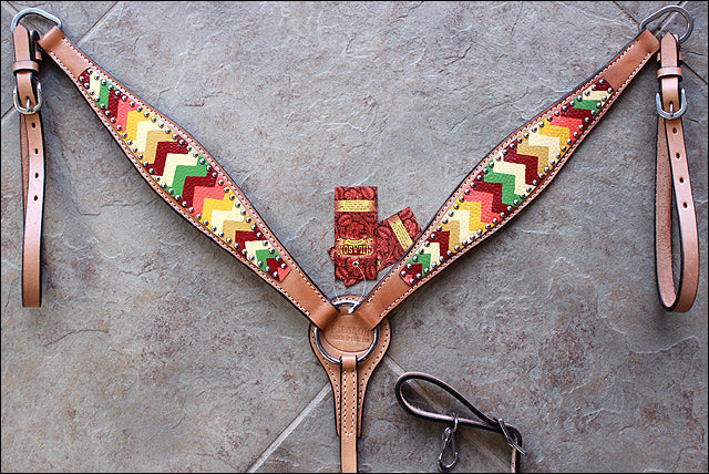 HILASON Western Horse Headstall Breast Collar Set Tack American Leather| Headstall Bridle for Horses Western | Horse Headstall Bridle | Western Headstalls Bridle for Horses