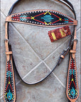 HILASON Western Horse Leather Headstall and Breast Collar Set Tan| Headstall Bridle for Horses Western | Horse Headstall Bridle | Western Headstalls Bridle for Horses
