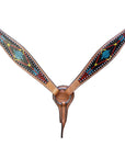HILASON Western Horse Genuine Leather Headstall & Breast Collar Set Tan