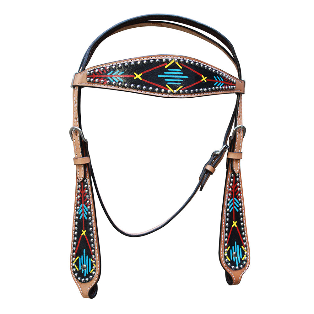 HILASON Western Horse Leather Headstall and Breast Collar Set Tan| Headstall Bridle for Horses Western | Horse Headstall Bridle | Western Headstalls Bridle for Horses