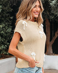 Giselle applique Cap Sleeve Sweater