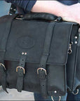 Handmade Buffalo Leather Convertible Briefcase Backpack Laptop Bag