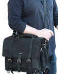 Handmade Buffalo Leather Convertible Briefcase Backpack Laptop Bag