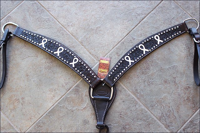 Hilason Western Horse Headstall &amp; Breast Collar American Leather Black
