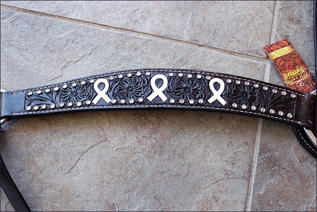 Hilason Western Horse Headstall &amp; Breast Collar American Leather Black