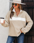 Nicole Colorblock Patchwork Zipped Pullover