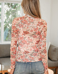 Aniyah Print Mock Mesh Long Sleeve Top