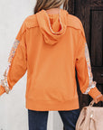 Floral Patchwork Drawstring Hoodie