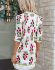 Halo Sleeve Loose Floral Dress