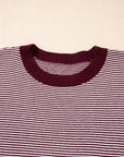 Stripe Colorblock Patchwork Dolman Sleeve Sweater