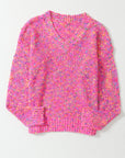 Dotted Confetti Knit V-Neck Sweater