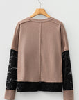 Lace Patchwork Long Sleeve Top