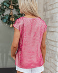 Alanna Metallic Cap Sleeve Top