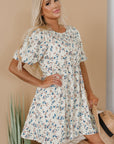Kimber Floral Puff Short Sleeve Dress