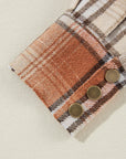 Plaid Colorblock Patchwork Snap Buttoned Shacket