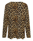 Baha Ranch Retro Pop Western Leopard Cowgirl Long Sleeve Top