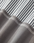 Stripe Waffle Patchwork Hooded Long Sleeve Top