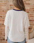 88 LOS ANGELES Stripe Lace Patchwork Top
