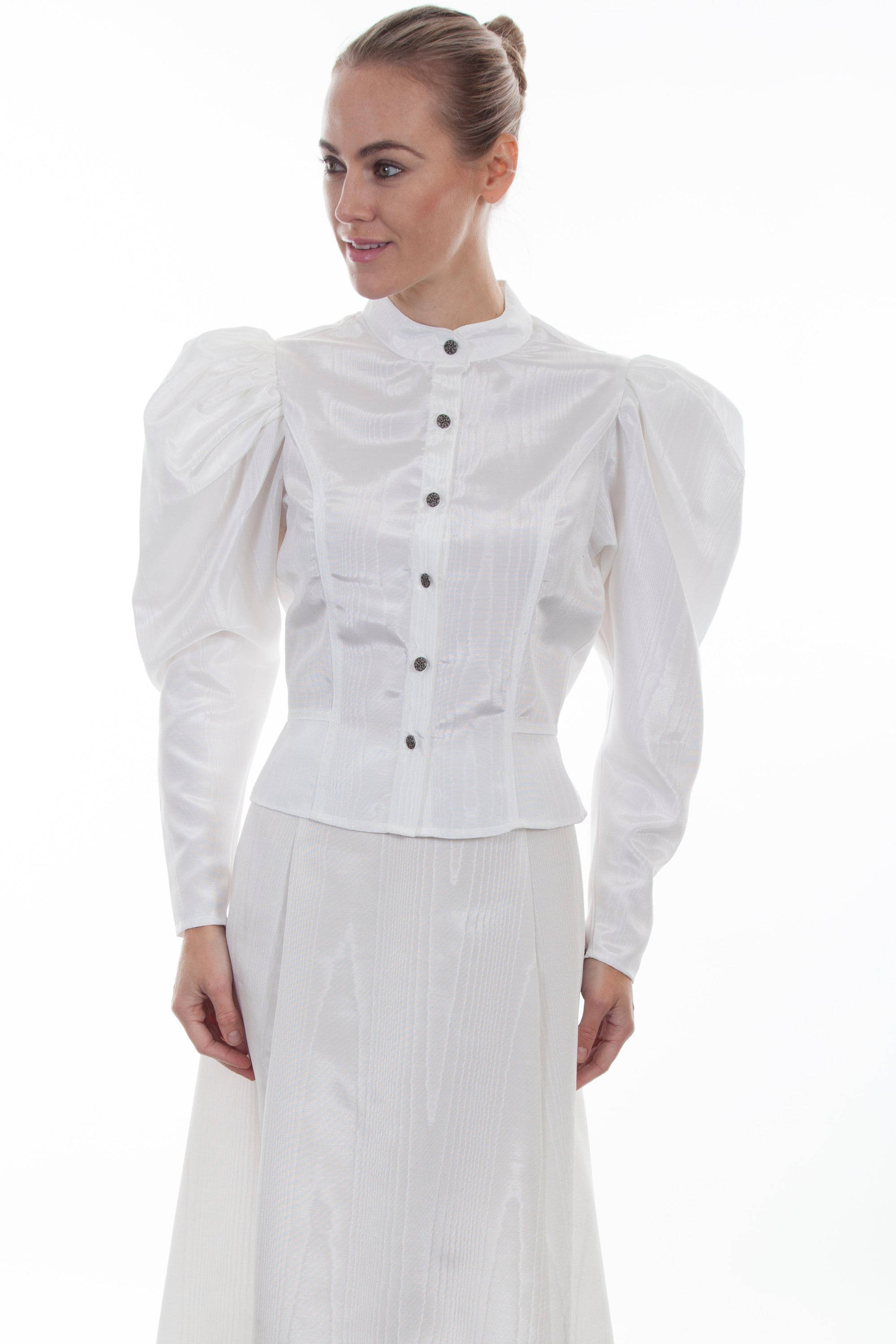 Moire Tie Back Blouse - 738809