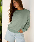 Flower Patchwork Raw Edge Drop Shoulder Top