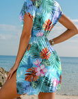 Tropical Semi-Sheer Beach Cover Up Dress