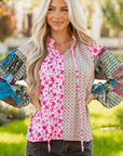 Solirina Shoulder Bubble Sleeve Blouse